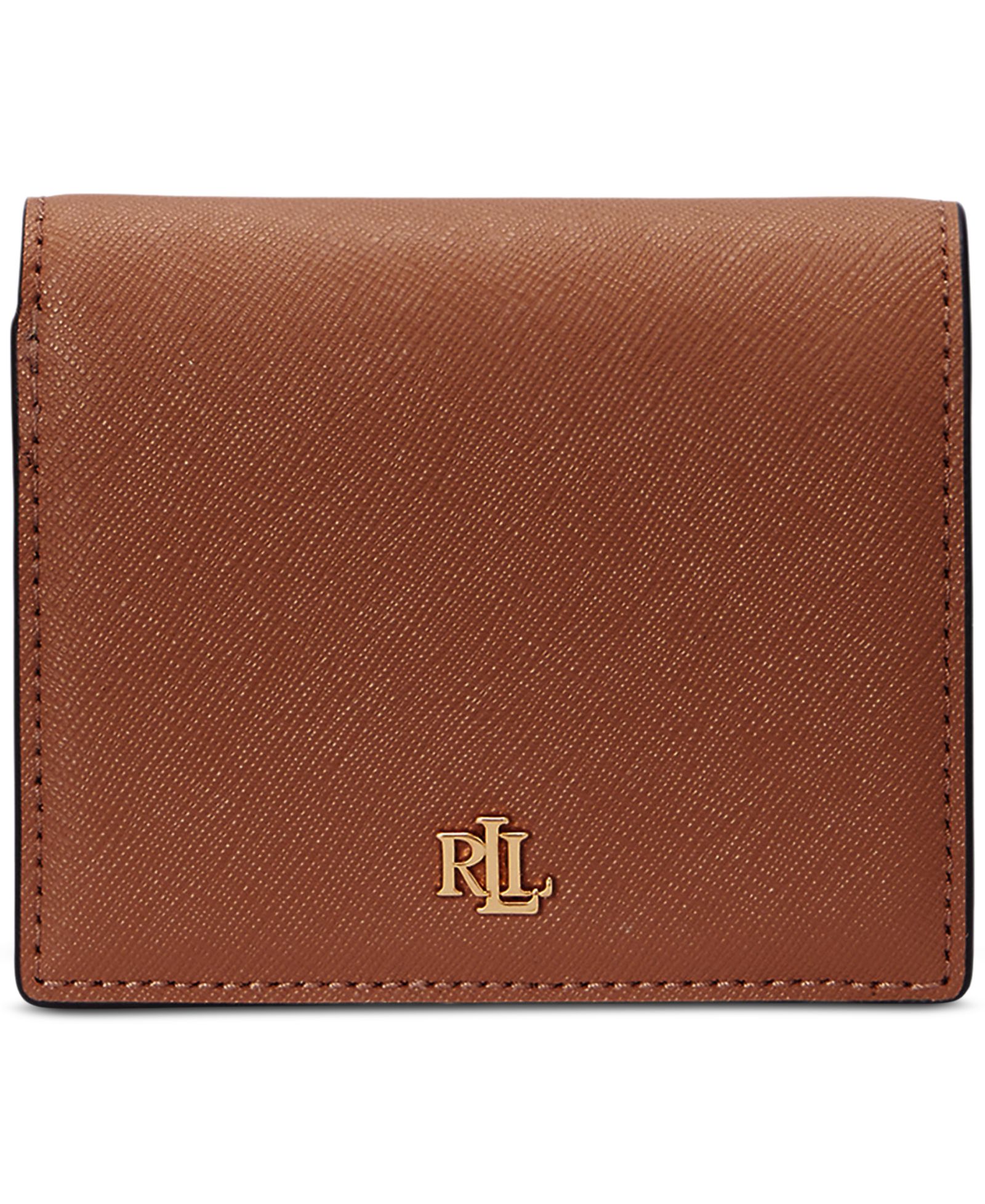Lauren Ralph Lauren Crosshatch Leather Compact Wallet