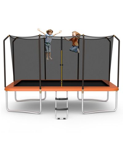 Прямоугольный батут SUGIFT 8 x 14 Feet с защитной сеткой и лестницей, оранжевый