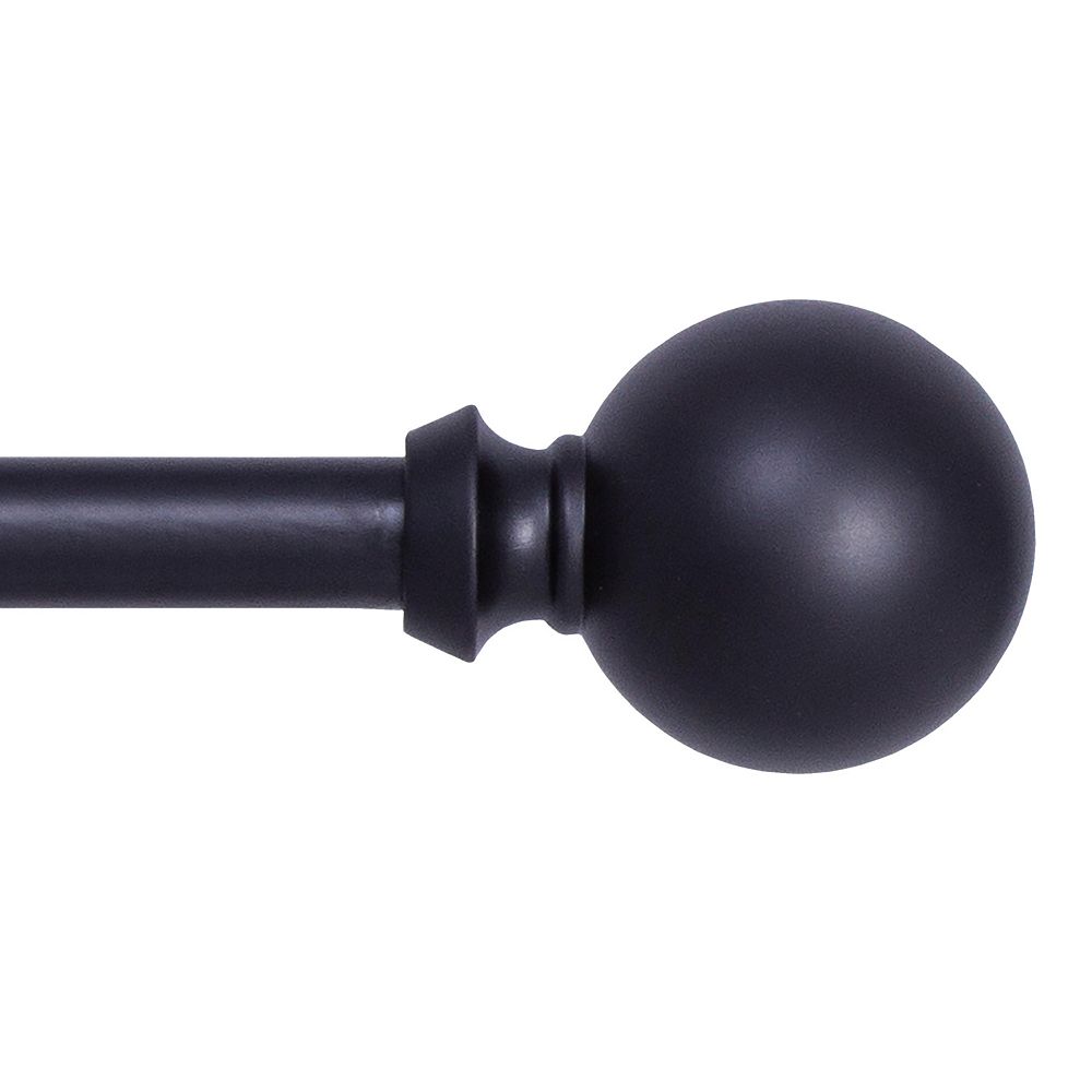 Kenney Newbury Decorative Curtain Rod - 5/8 Inch Adjustable Window Rod with Ball Finials