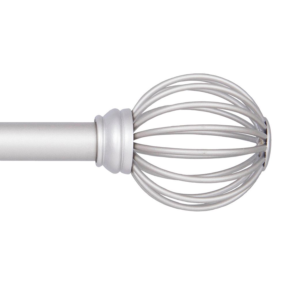 Kenney Jax 5/8 Inch Brushed Nickel Decorative Curtain Rod for Stylish Home Decor