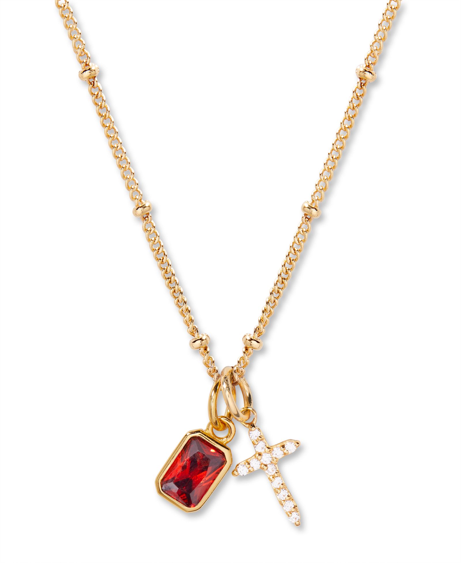 brook & york Ожерелье Josephine Cross Birthstone