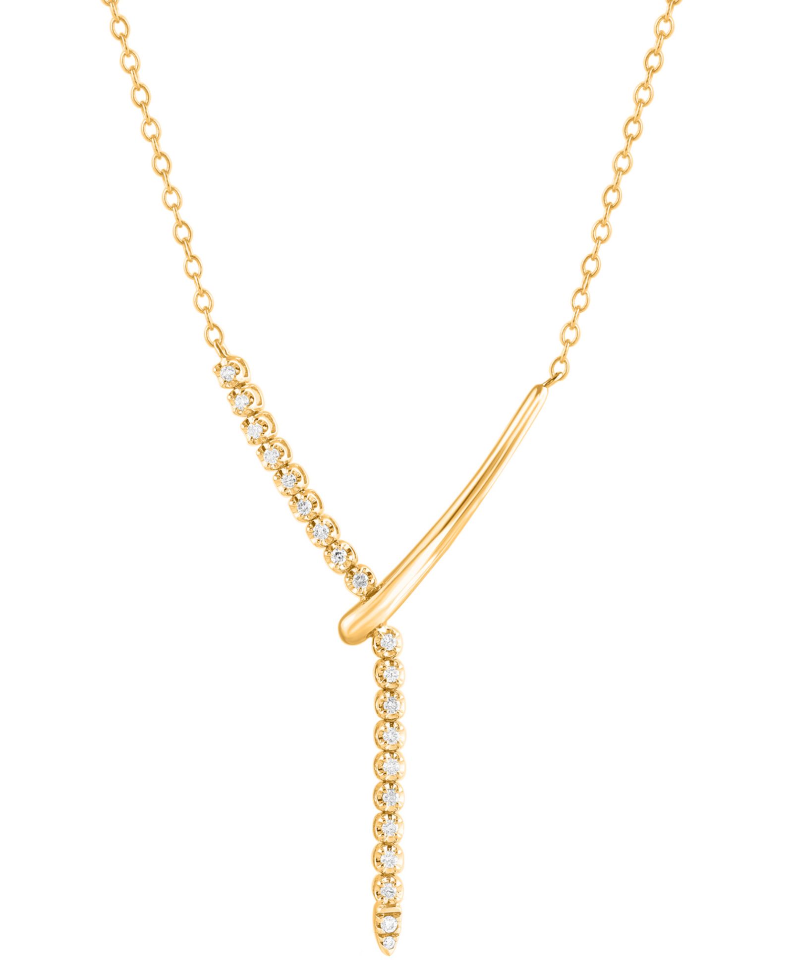 Колье Diamond Vertical Line 18" Lariat 14k Gold