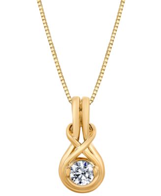 Подвеска-кулон Sirena Diamond Knot 18" в золоте 14k (1/4 ct. t.w.)