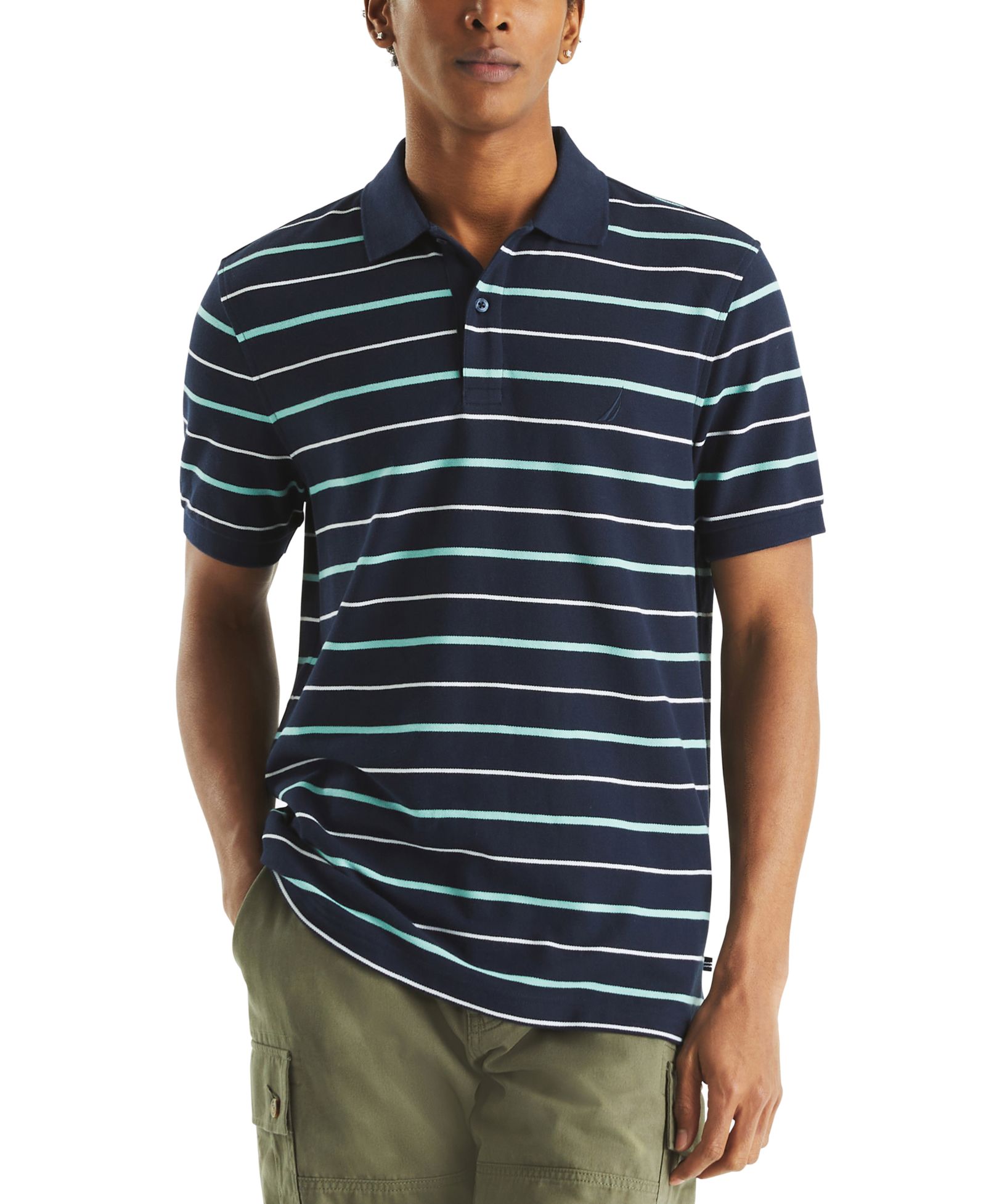 Nautica Мужская поло рубашка Striped Classic-Fit Deck