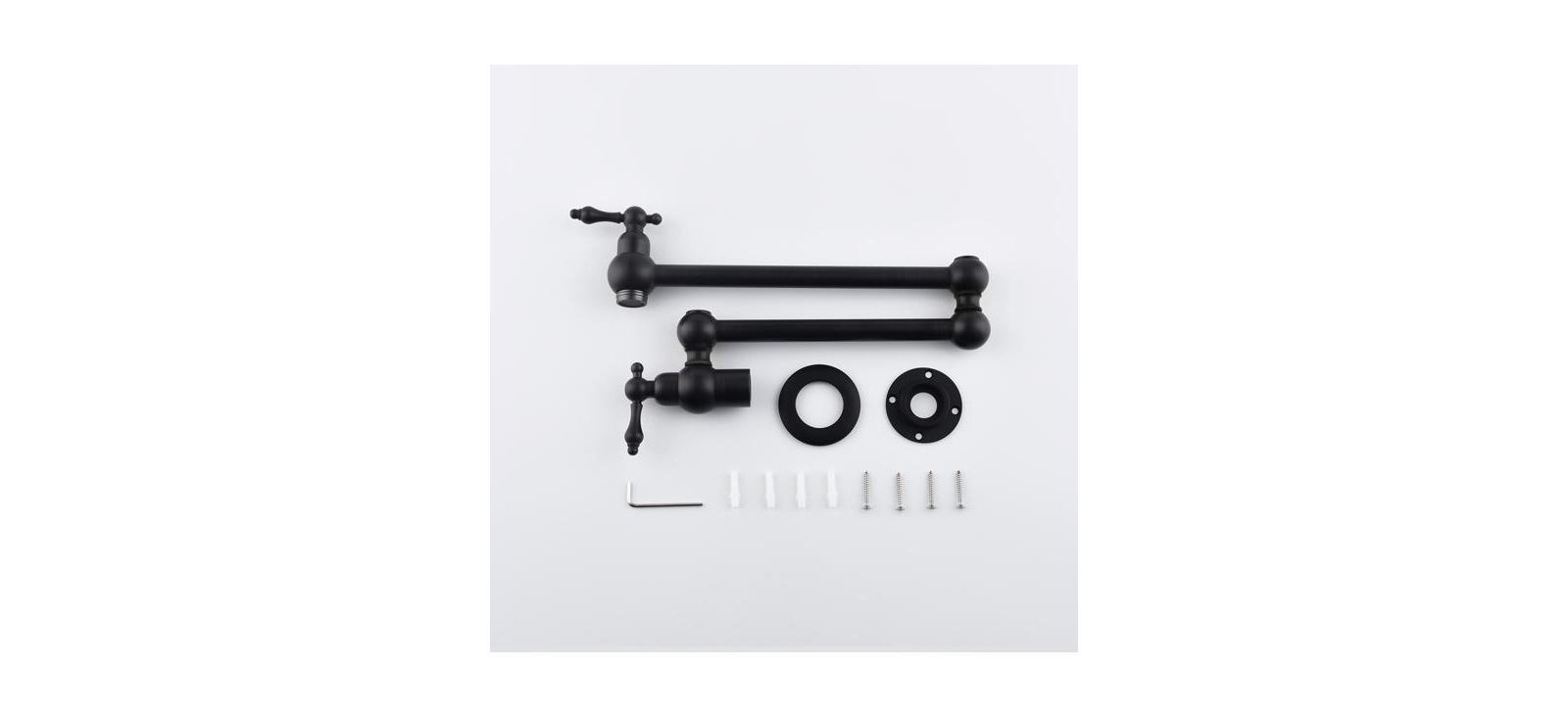 Folding Pot Filler Faucet Wall Mount for Space-Saving Convenience in the Kitchen-Black