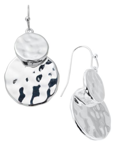 Style & Co Золотистые серьги-подвески Double Hammered Disc