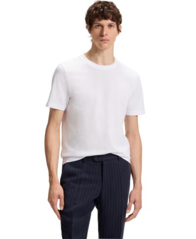 BOSS by Hugo Boss Men’s Cotton-Blend Bubble-Jacquard Structure T-Shirt