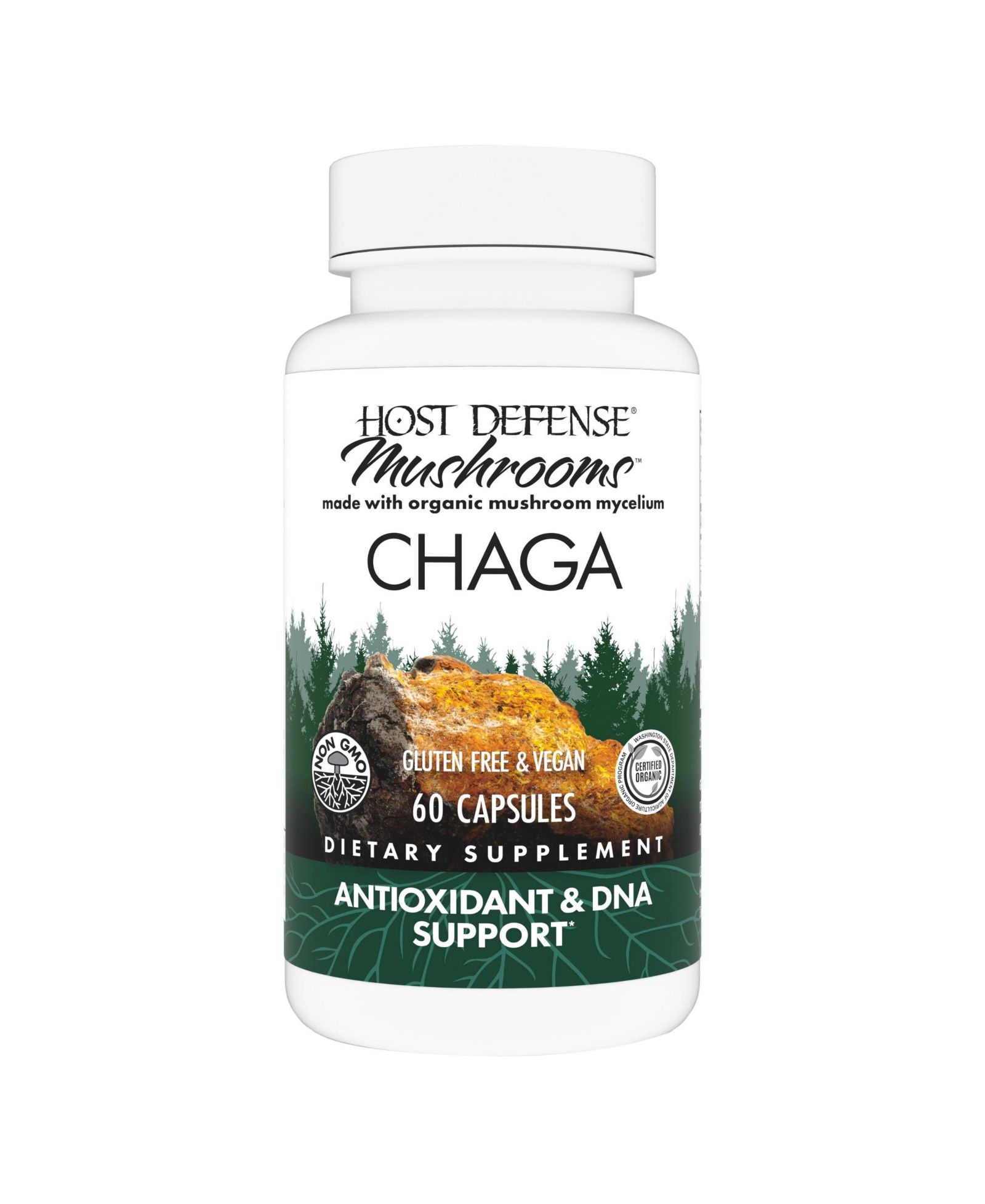Host Defense капсулы Chaga гриб для поддержки иммунитета