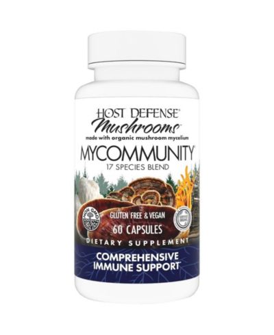 Host Defense MyCommunity Capsules-17 Species Blend Mushroom Supplement for Immune Support - 60 Capsules (30 Servings)