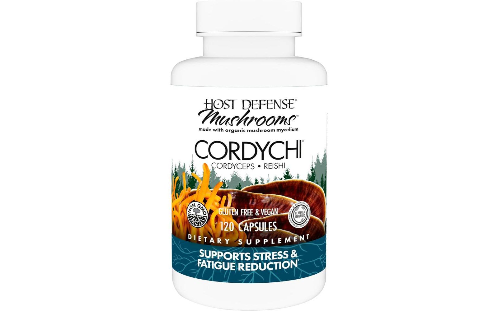 Капсулы Host Defense CordyChi - добавка для поддержки энергии и иммунитета, 120 капсул