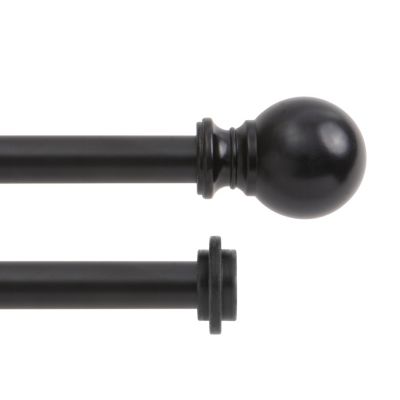 Карниз для штор Kenney 5/8 Inch Standard Double с декоративными наконечниками Matte Black