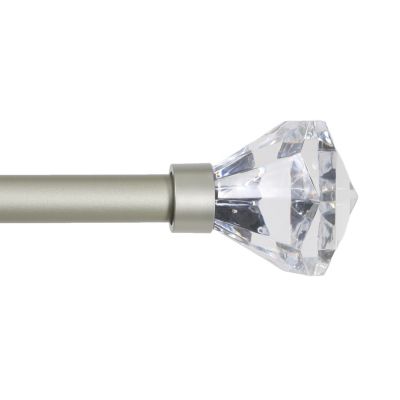 Kenney Nadia Декоративный карниз для штор Premium — Стильный, 1 Inch, Brushed Nickel с элегантными наконечниками Diamond