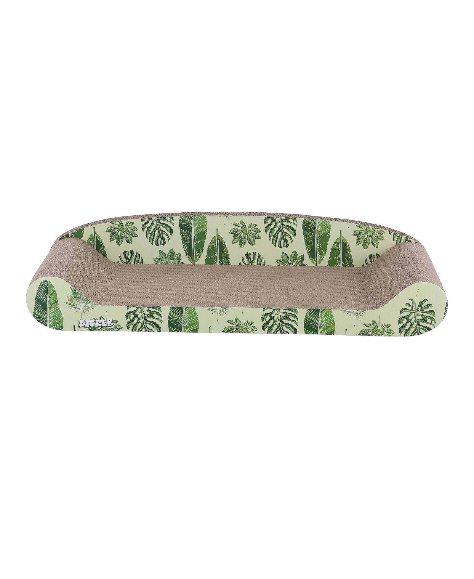 The Licker Store Montego 27.5" Coastal Patterned Cardboard Lounge Bed Cat Scratcher with Catnip