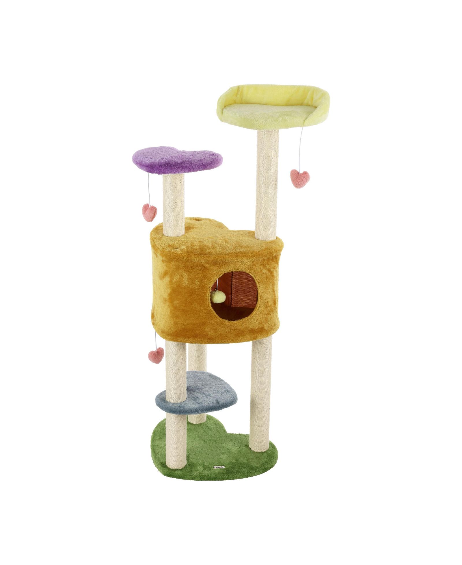 Кошачье дерево The Licker Store Aisling 51", 4 яруса, современное, с когтеточками и игрушками