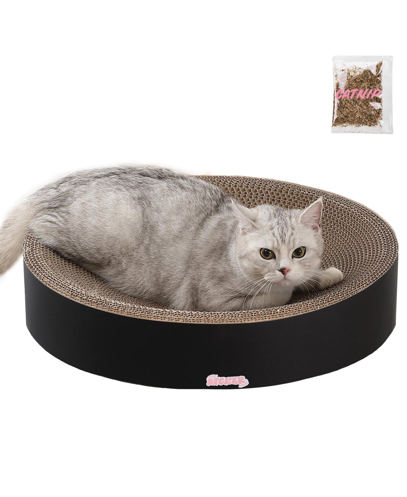 Nelson 20.13" Modern Cardboard Round Bowl Cat Scratcher with Catnip