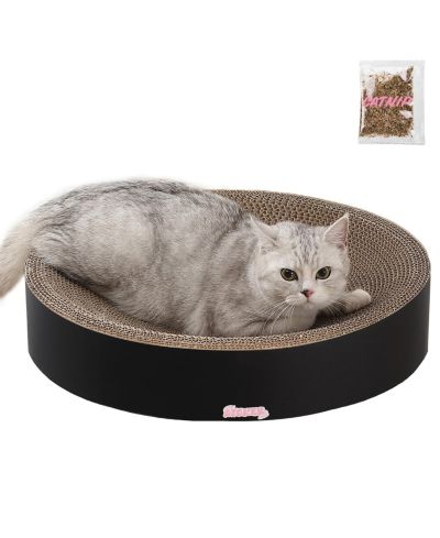 Nelson 20.13" Modern Cardboard Round Bowl Cat Scratcher with Catnip