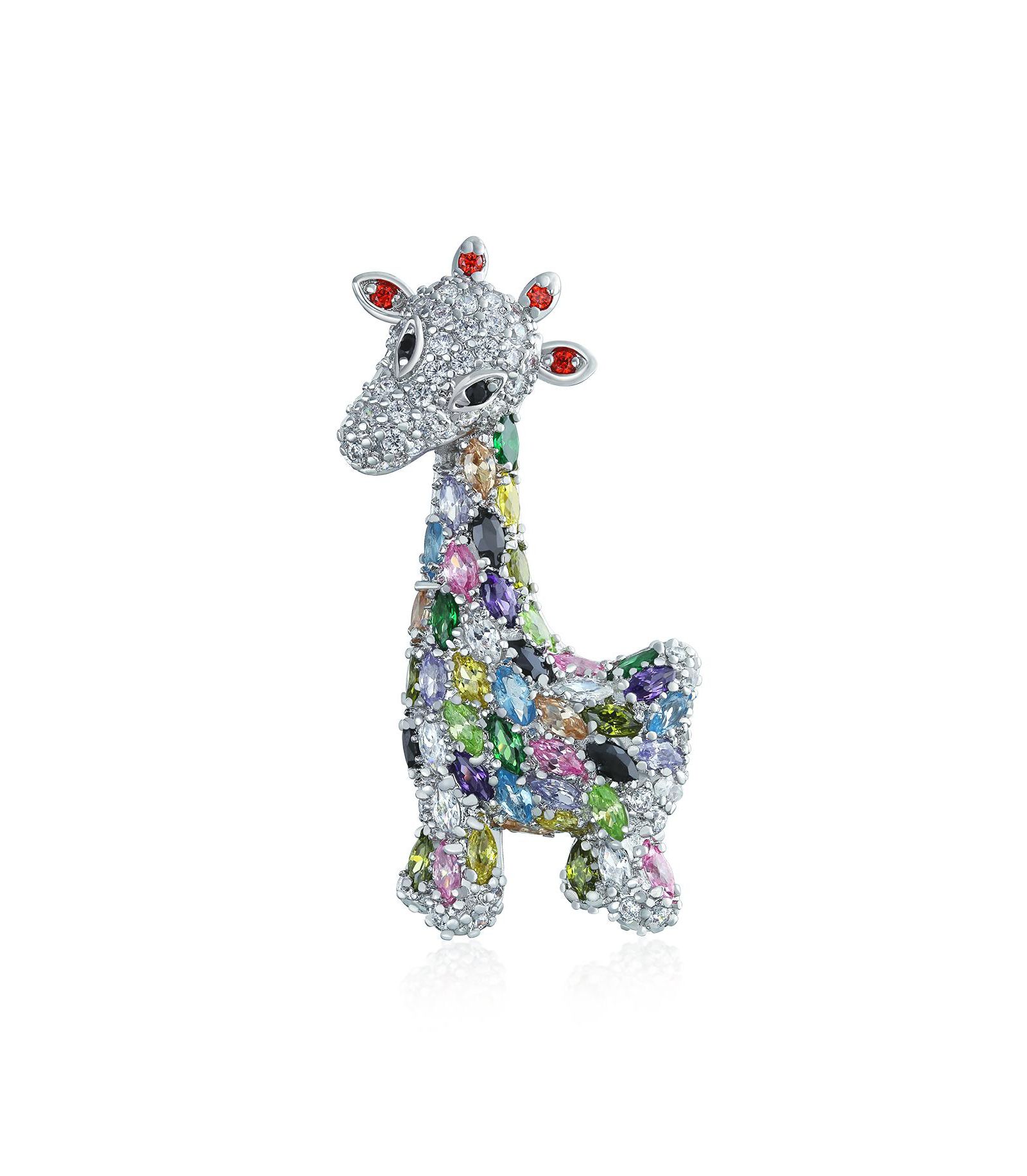Брошь в виде жирафа с многоцветной циркониевой инкрустацией от Bling Jewelry