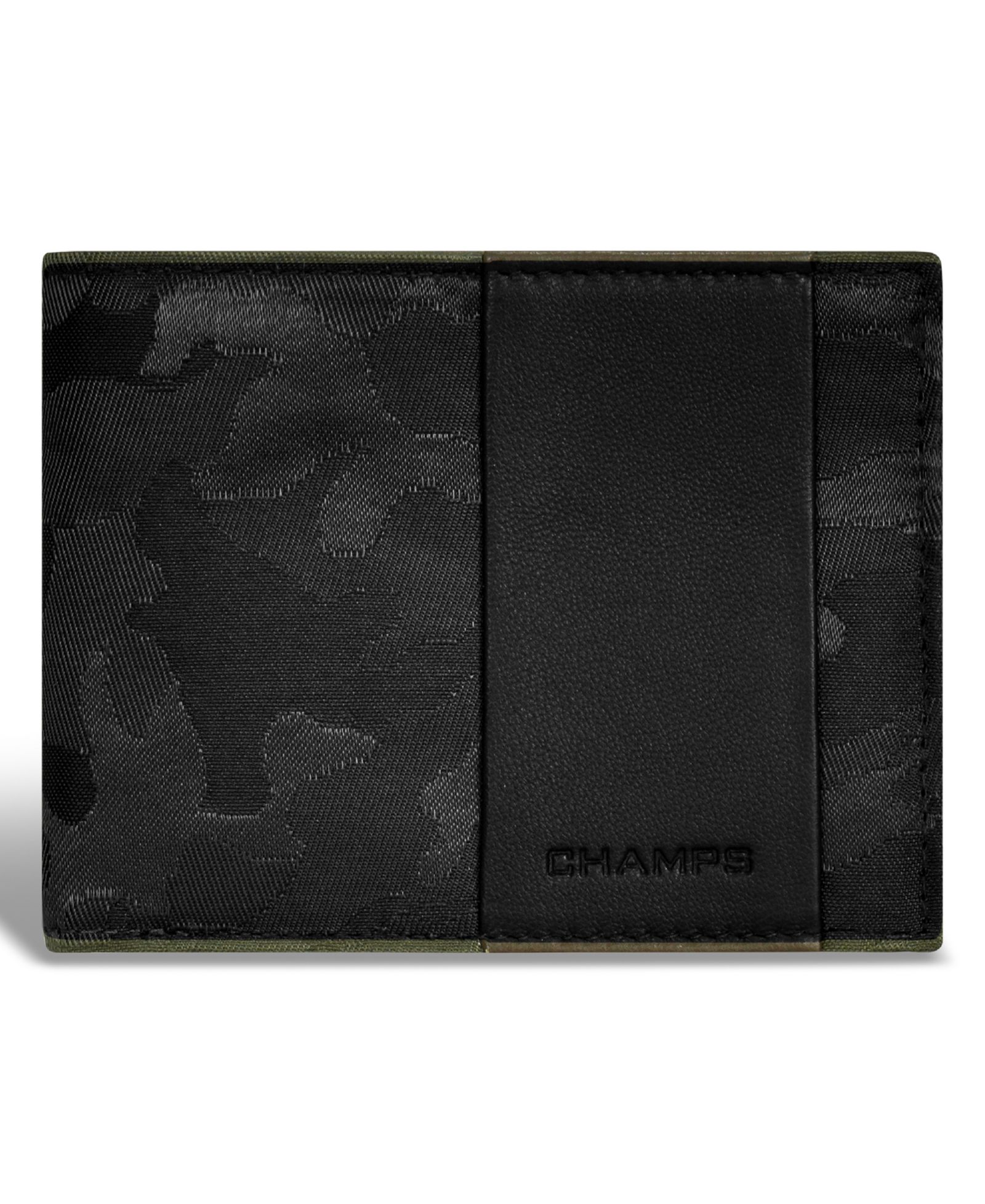 CHAMPS Men's Camo Collection Leather Top Wing Wallet