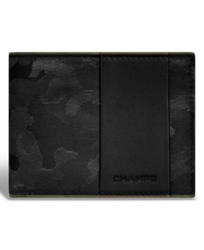 CHAMPS Men's Camo Collection Leather Top Wing Wallet