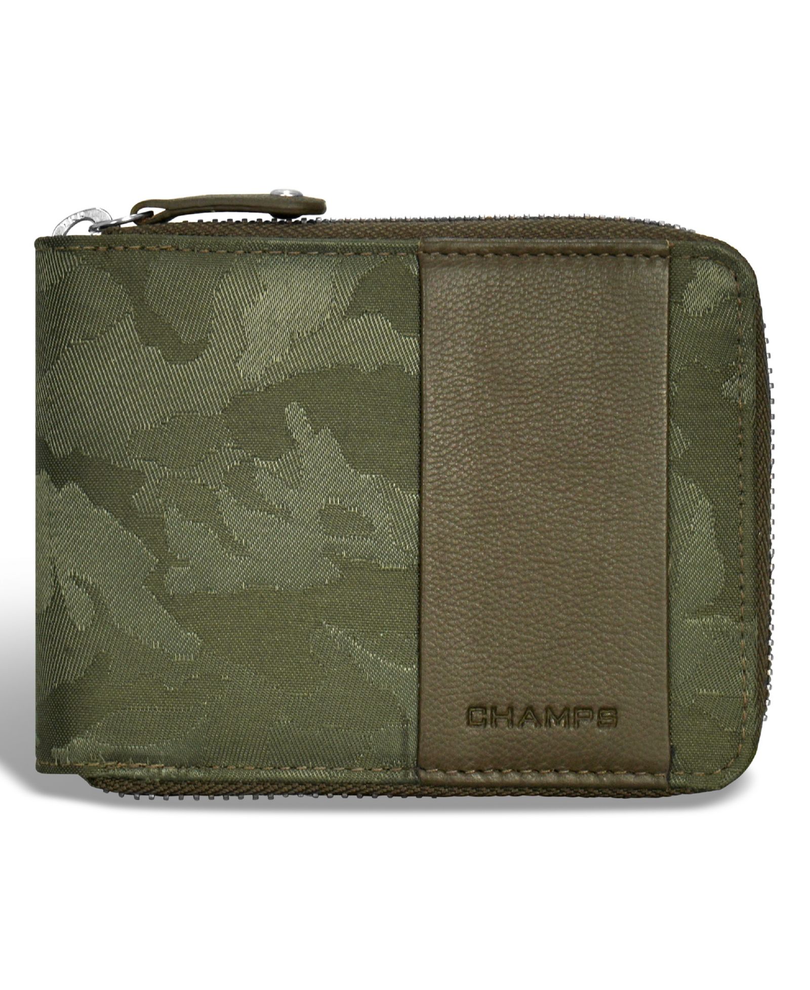 CHAMPS Men's Camo Collection Leather Zip Around Wallet
