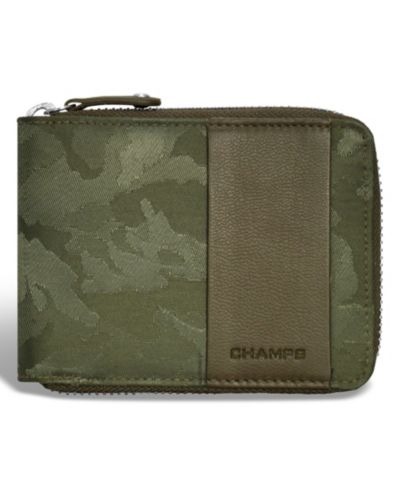 CHAMPS Men's Camo Collection Leather Zip Around Wallet