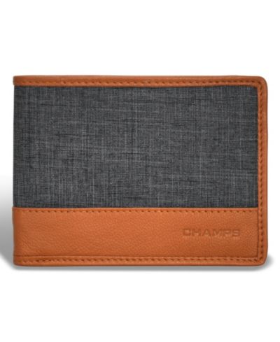 CHAMPS Мужской кожаный кошелек Bi-Fold Denim Collection
