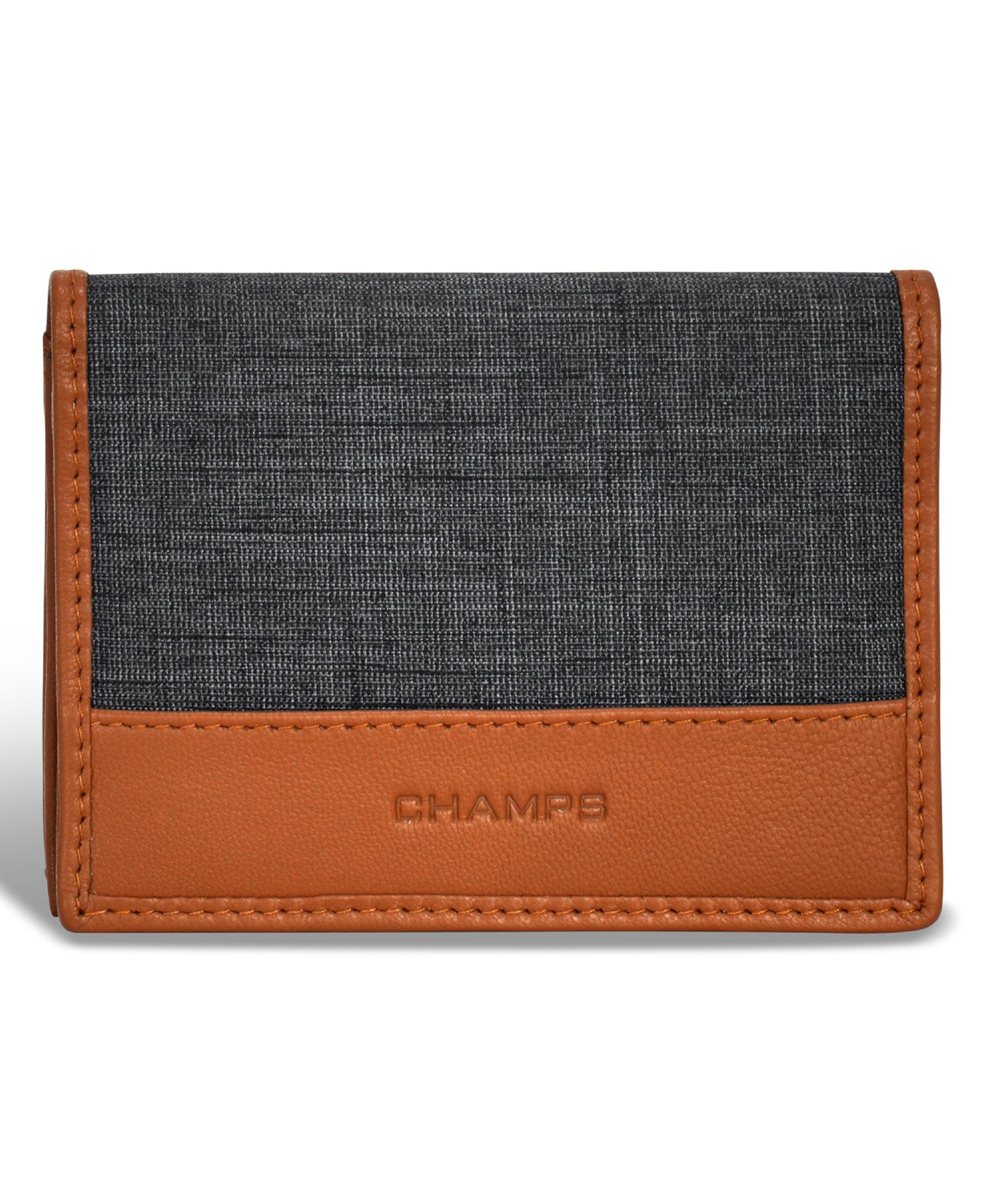 CHAMPS Men's Denim Collection Leather Cardholder