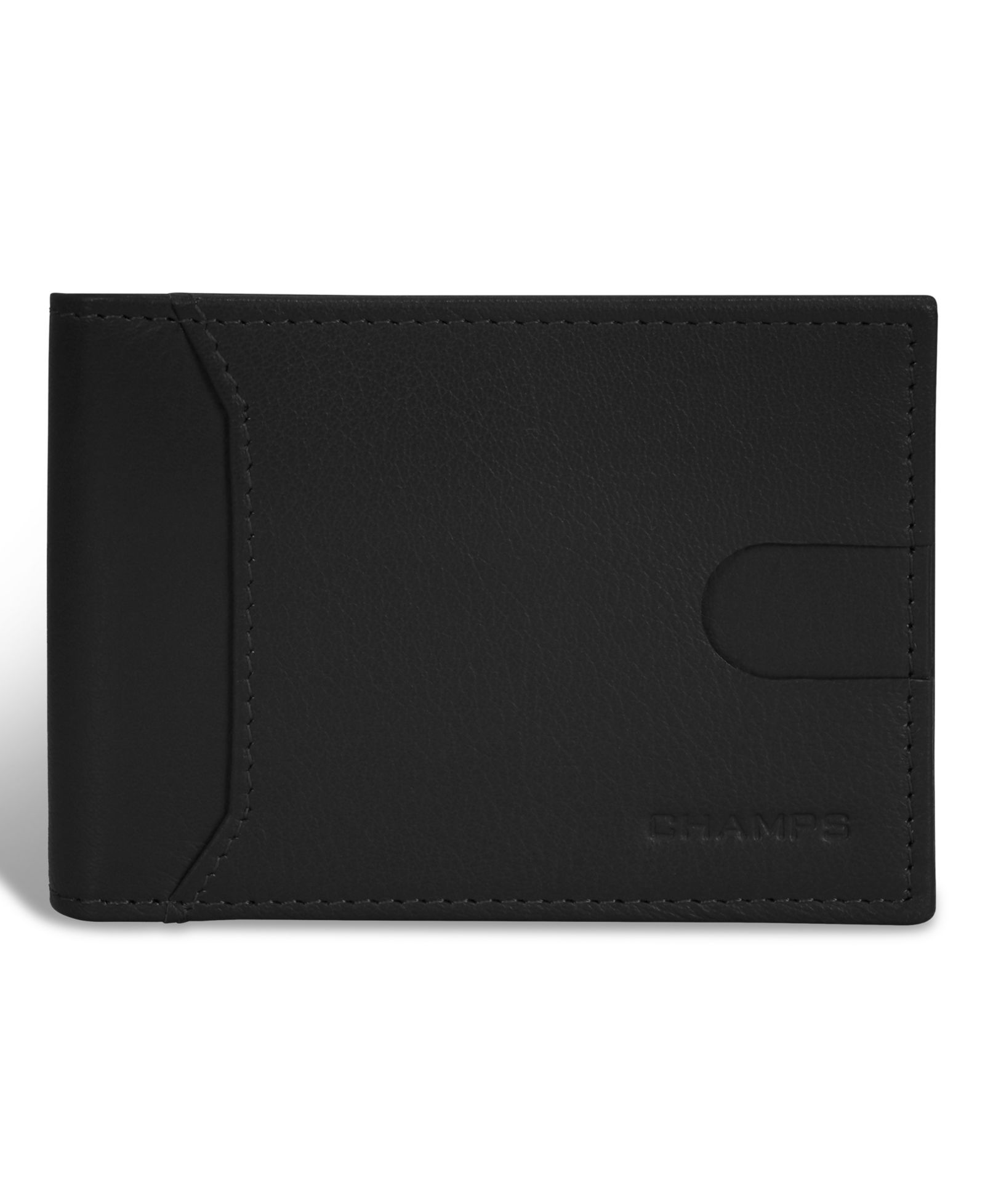 CHAMPS Men's Onyx Collection Leather Bi-Fold Clip Wallet