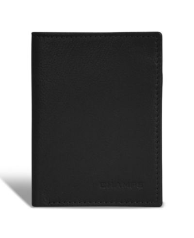 CHAMPS Men's Onyx Collection Leather Vertical Slim Wallet