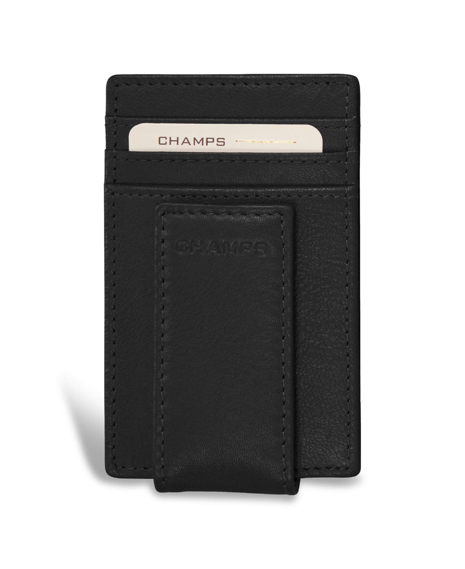 CHAMPS Men's Onyx Collection Leather Mag Card Case