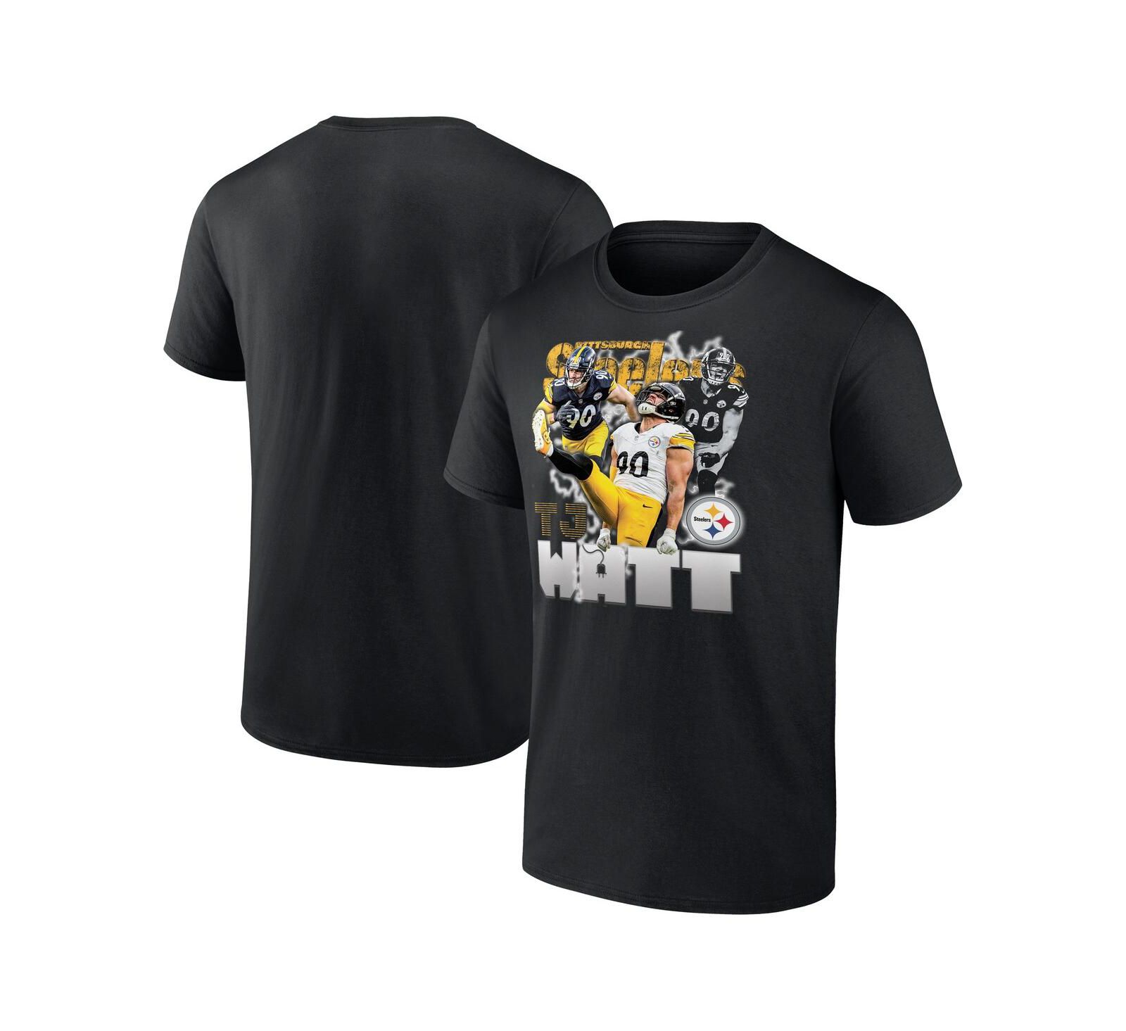 Мужская футболка Fanatics Pittsburgh Steelers с графикой T.J. Watt, черная