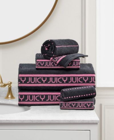 Juicy Couture набор из 6 махровых полотенец для ванной в полоску, хлопок