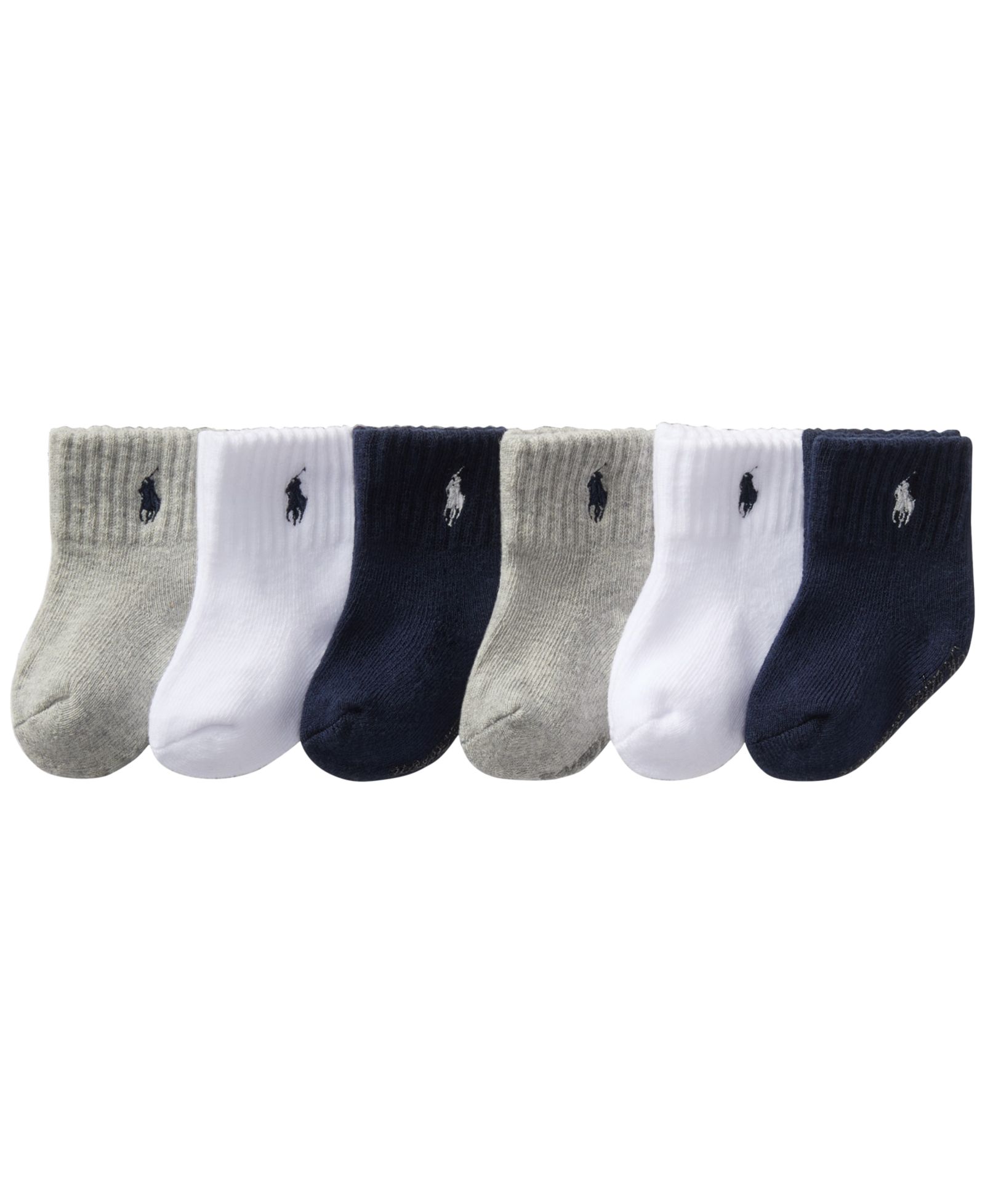 Polo Ralph Lauren Baby Boys Polo Baby Sport Quarter Socks, 6 Pack