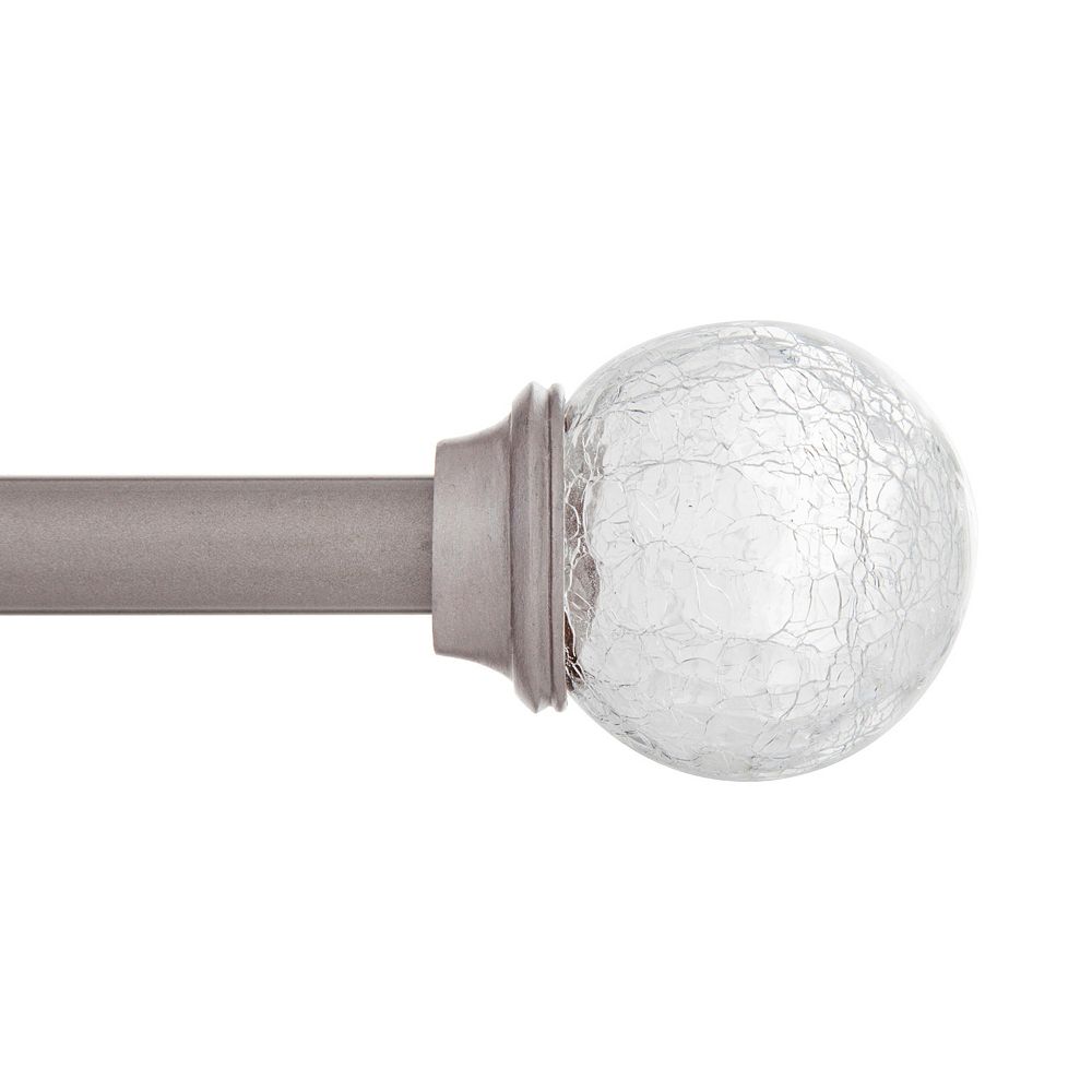 Kenney Walden 5/8 Inch Decorative Window Curtain Rod with Glass Finials