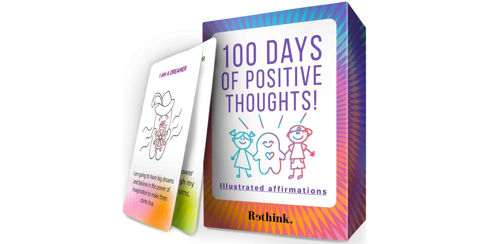 Quokka Rethink Affirmation Meditation Cards 100-Piece Card Game, Ages 3+