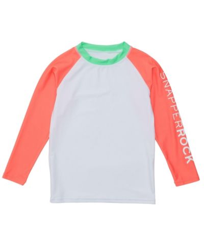 Детская рашгард Snapper Rock Big Boys White Coral Sleeve Sustainable