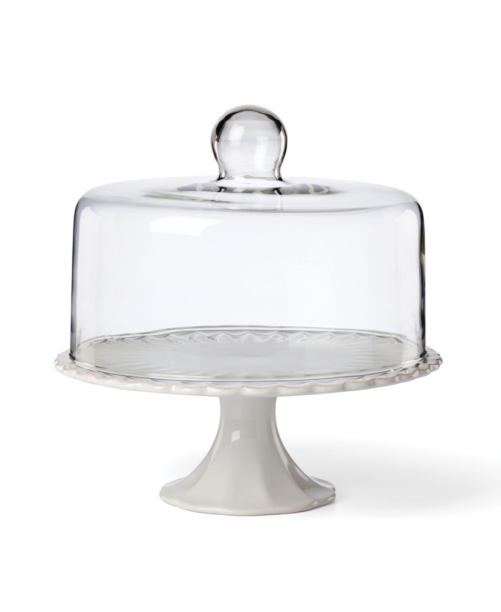 Lenox French Perle Cake Plate Dome