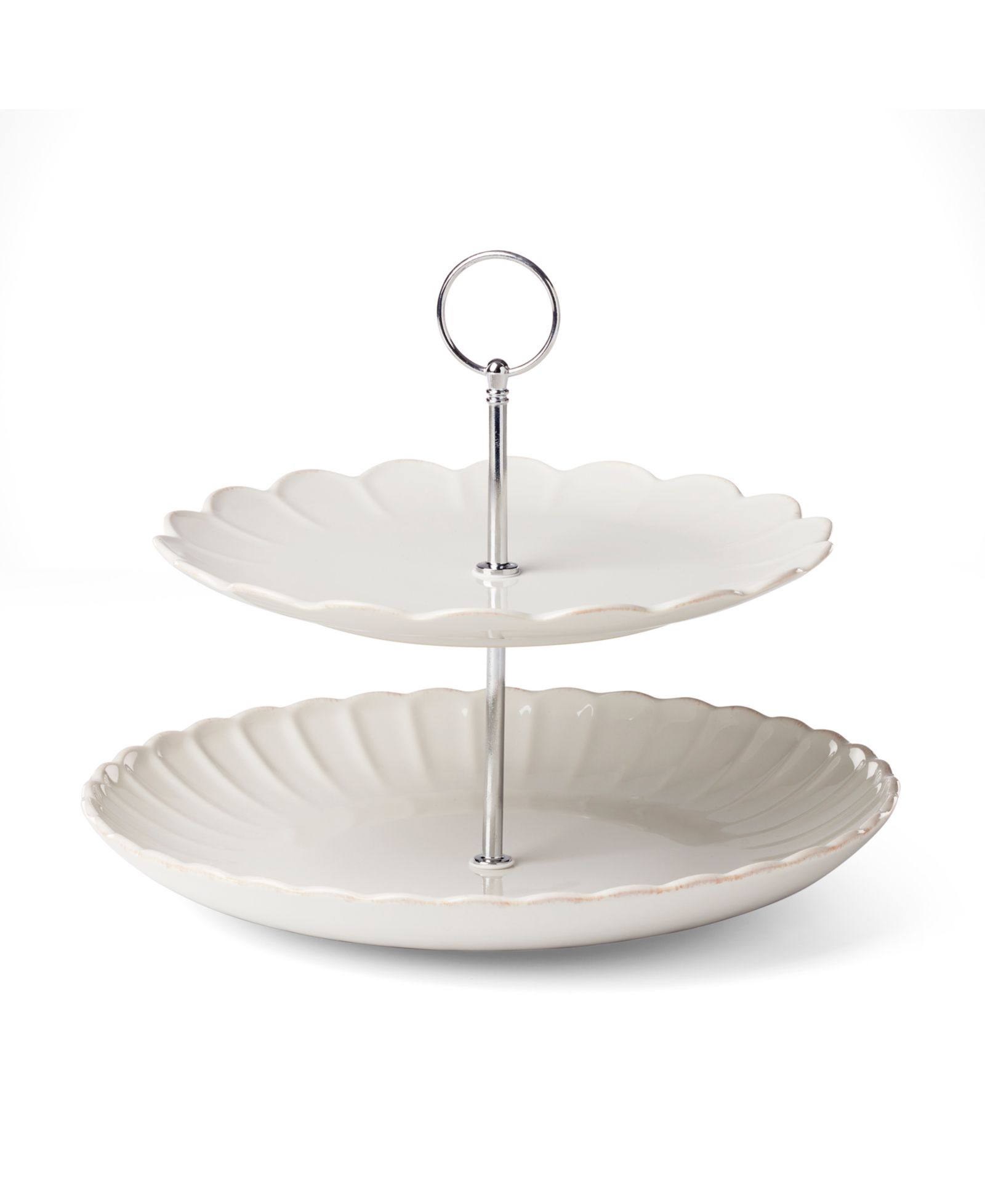 Lenox French Perle Scallop 2-Tiered Server