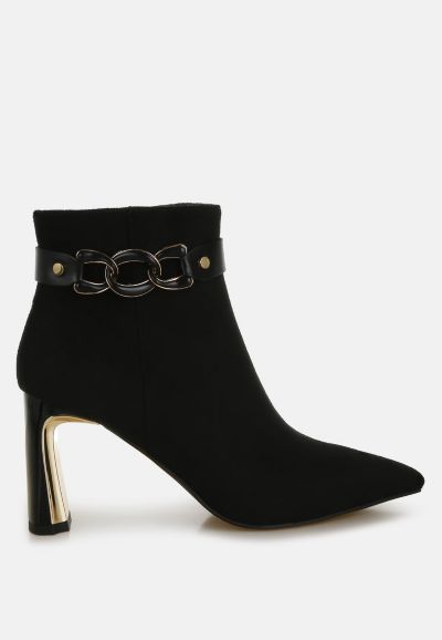 London Rag Women's Antares Chain Belt Detail Ankle Boots