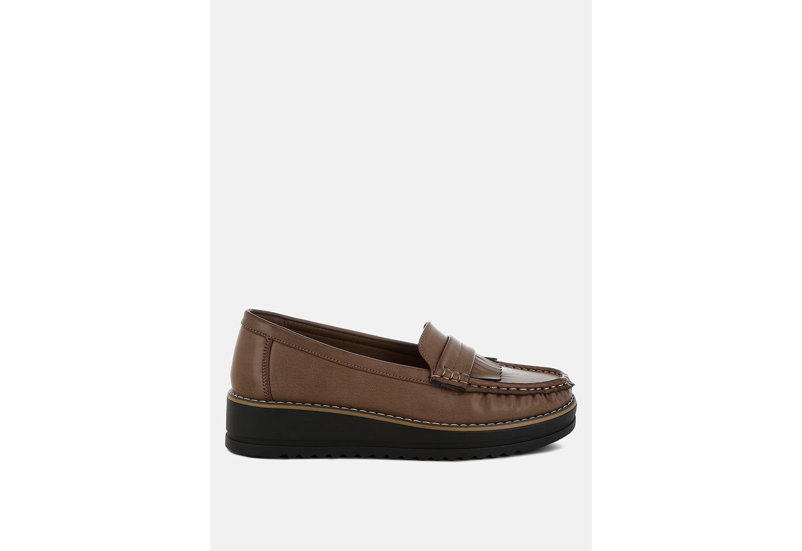 London Rag Womens Croyda Fringed Nubuck Loafers