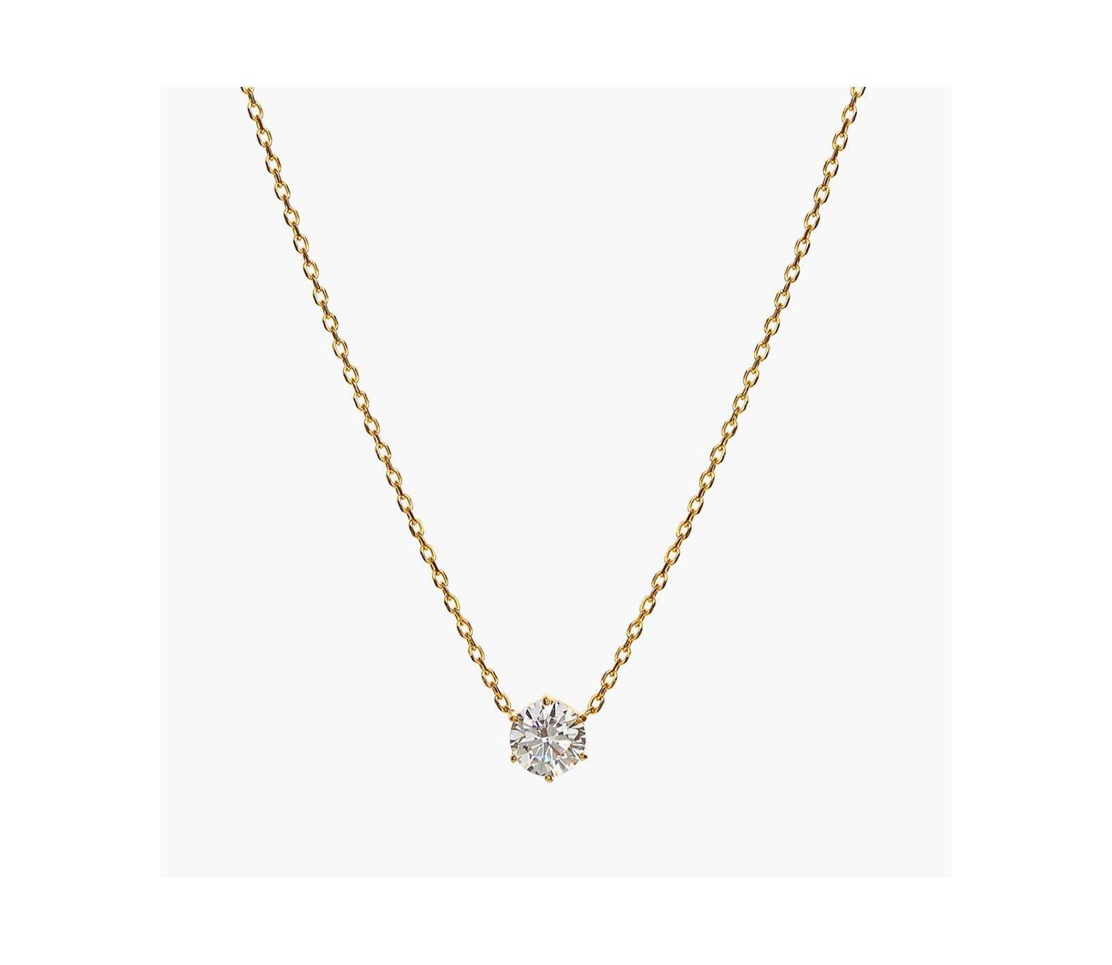 Sterling Silver 18k Gold Plated Estelle Necklace Dainty Crystal Trendy