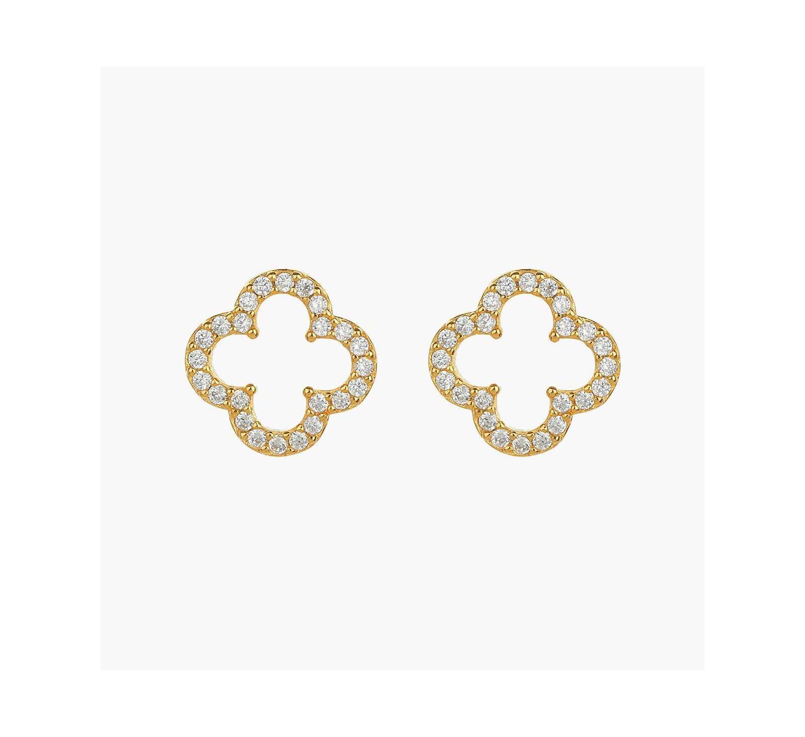 Серьги-гвоздики Bearfruit Jewelry Aria Clover из стерлингового серебра с напылением 18k Gold