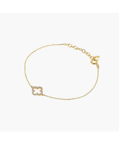 Sterling Silver 18k Gold Plated Aria Clover Bracelet Daily Minimal