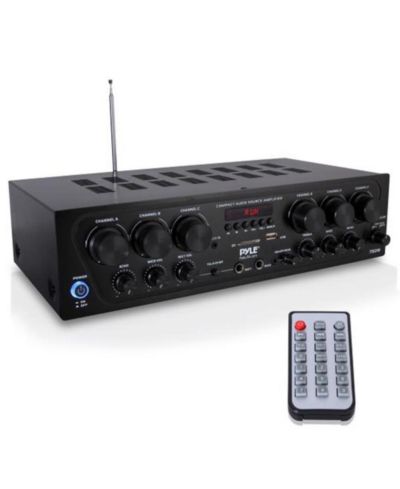 Беспроводной Bluetooth усилитель звука Pyle 6-Channel Home Audio с FM Radio, MP3/USB/SD Playback - 750W Max, PTA62BT