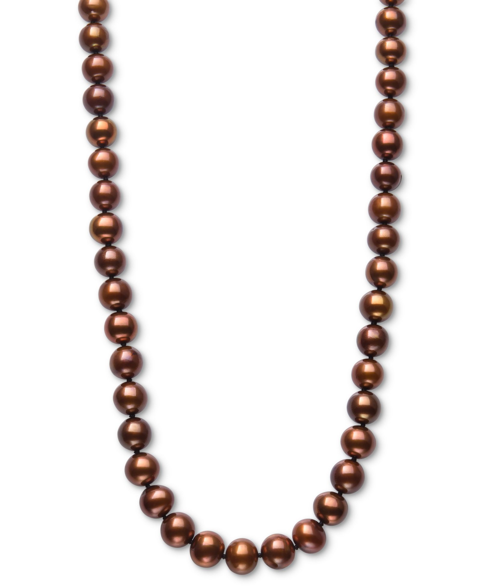 Ожерелье Macy's Dyed Chocolate Cultured Freshwater Baroque Pearl (7-8mm) 18" Strand