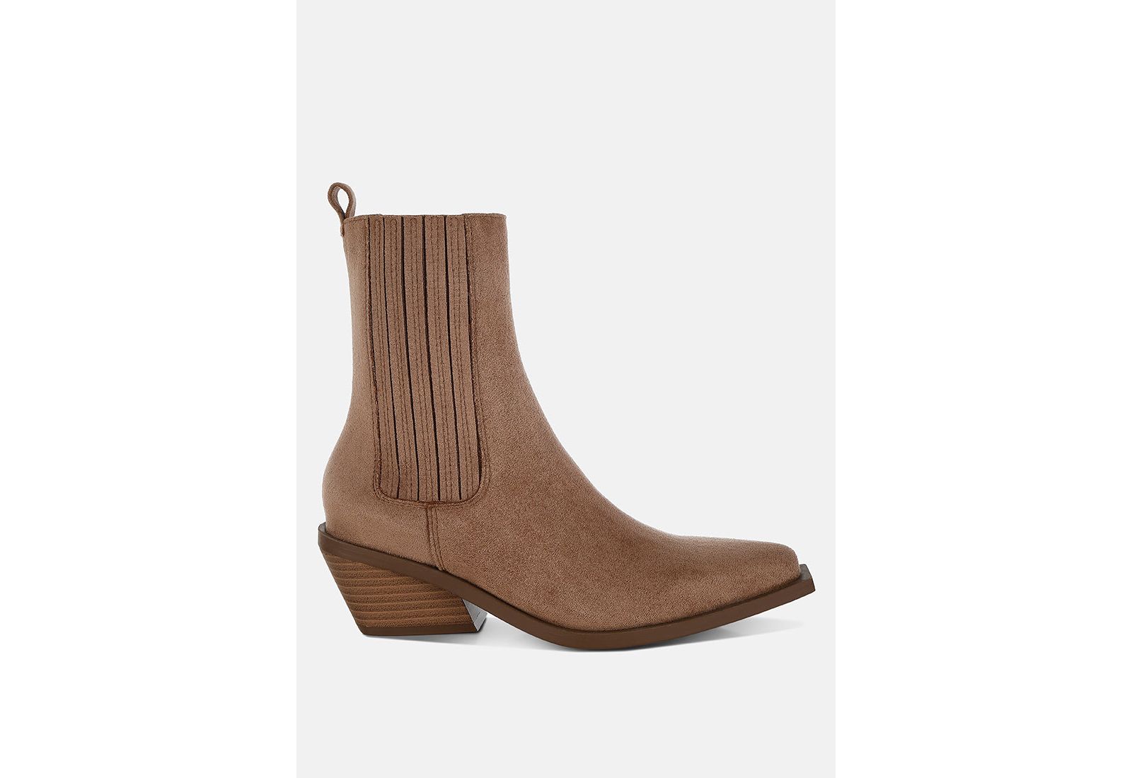 London Rag Womens Lording High Ankle Microfiber Chelsea Boots