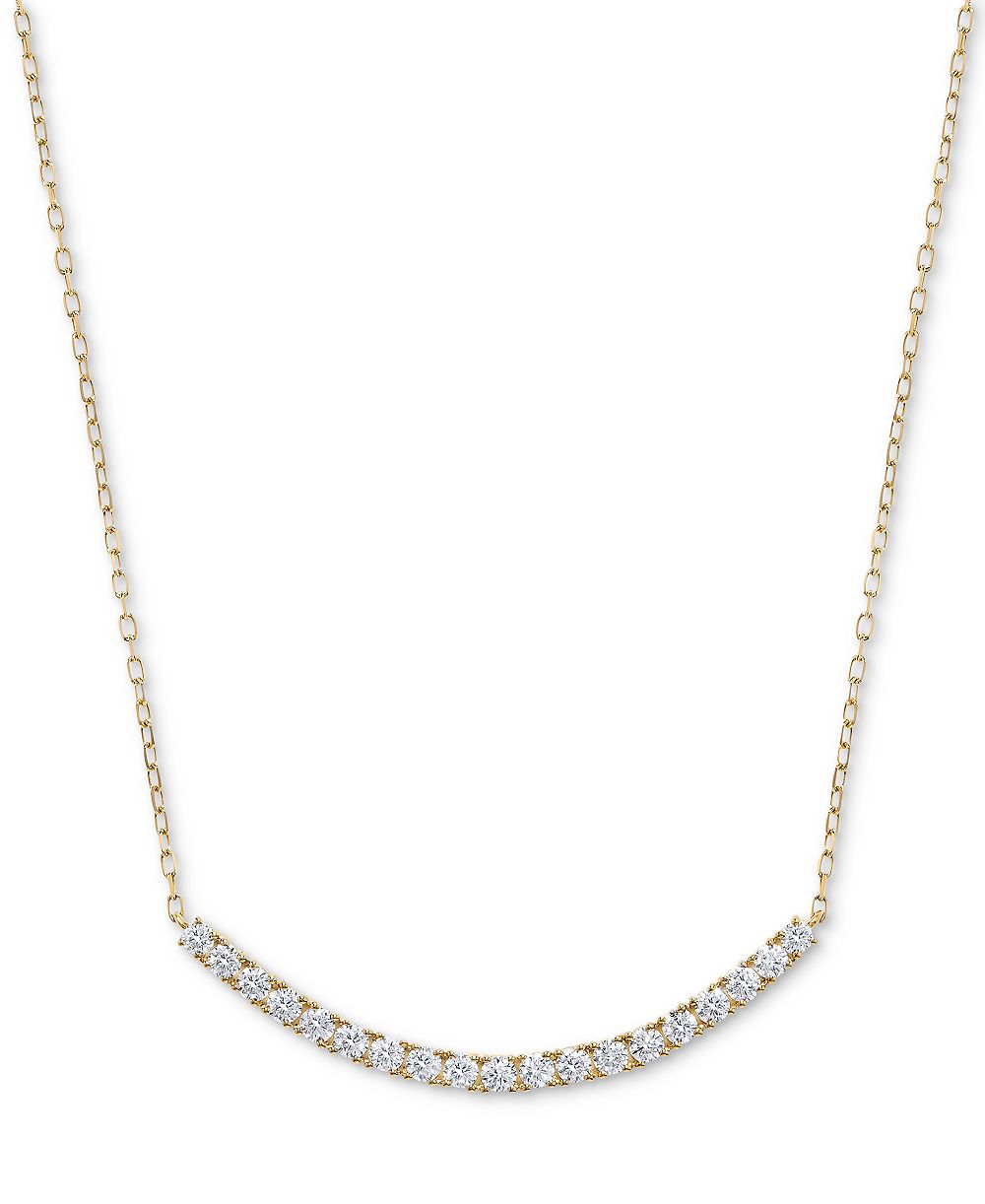 Подвеска Diamond Curved Bar (3/4 ct. t.w.) в 14k Gold, 16" + 2" extender