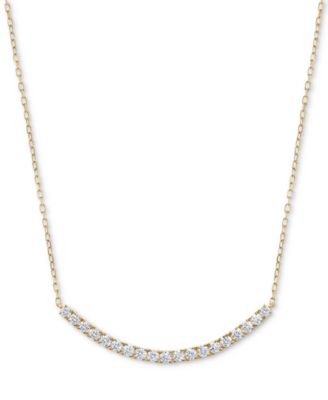 Подвеска Diamond Curved Bar (3/4 ct. t.w.) в 14k Gold, 16" + 2" extender