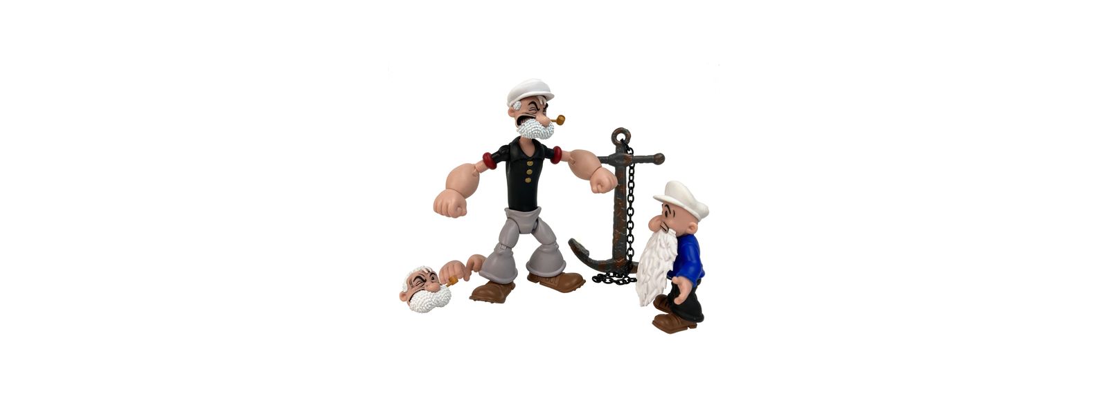Коллекционная фигурка Popeye Classics Wave 2 Poopdeck Pappy, Highly Articulated с аксессуарами, 1:12