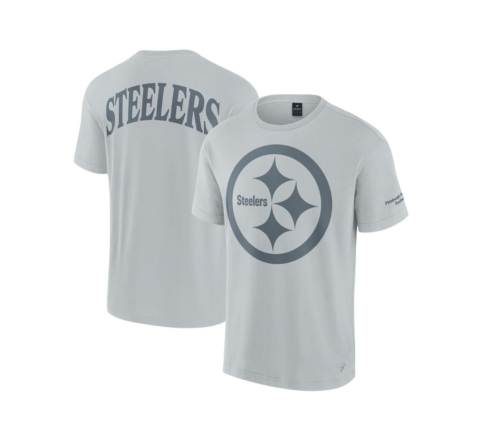 Мужская и женская футболка Pittsburgh Steelers Gray Tri-blend